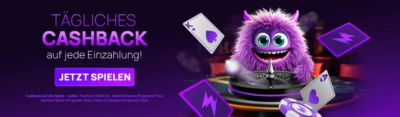 WeezyBet täglicher Cashback bis zu 20 Prozent auf jede Einzahlung